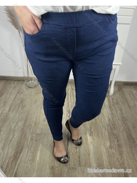 Kalhoty džegíny elastické dámské nadrozměrné (L/XL-4XL/5XL) SAL SMILING SAL22AM3001/DR modrá L/XL