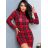 Šaty elegantní vánoční dlouhý rukáv dámské (S/M ONE SIZE) ITALSKÁ MÓDA IMM23M16561/DUR červená S/M