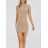 Šaty midi pletené na ramínka dámské (S/M ONE SIZE) ITALSKá MóDA imm23m6008/DU S/M hnědá