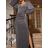 Šaty spoločenské dlhé trblietavé dlhý rukáv dámske (S/M ONE SIZE) TALIANSKA MODA IMM23FS52861