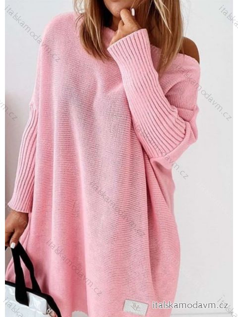 Sveter predĺžený oversize dlhý rukáv dámsky (S/M/L ONE SIZE) TALIANSKA MÓDA IMWL22010/DUR