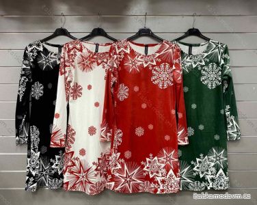 Šaty sametové vianočné dlhý rukáv dámske (S/M ONE SIZE) TALIANSKA MÓDA IMWGS23037
