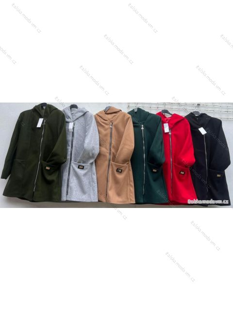 Kabát flaušový na zips dámsky (S/M/L ONE SIZE) TALIANSKA MÓDA IMD23837