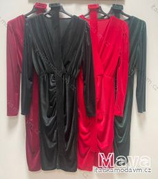 Šaty sametové elegantný dlhý rukáv dámske (S/M ONE SIZE) TALIANSKA MÓDA IMWMY234458