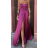 Šaty spoločenské dlhé na ramienka carmen dámske (S/M ONE SIZE) TALIANSKA MÓDA IMPBB23B23687/DUR Čierna S/M