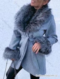 Kabát s kožúškom dlhý rukáv dámsky (S/M ONE SIZE) TALIANSKA MÓDA IMWAE234380