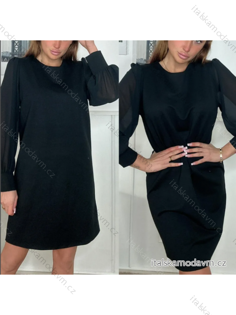 Šaty elegantný dlhý rukáv dámske (S/M ONE SIZE) TALIANSKA MÓDA IMPBB23F12923