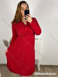 Šaty elegantný dlhý rukáv dámske (S-3XL) POLSKÁ MÓDA PMWH234411/DU