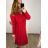 Šaty elegantný dlhý rukáv dámske (S-3XL) POLSKÁ MÓDA PMWH234411/DU červená S