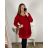 Šaty elegantný třpytivé dlhý rukáv dámske nadrozěmr (2XL/3XL ONE SIZE) TALIANSKA MóDA IMC23AMELIA/DUR 2XL/3XL červená