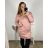 Šaty svetrové dlouhý rukáv dámske nadrozmer (XL/2XL/3XL  ONE SIZE) TALIANSKA MÓDA IM423VILETA/DUR růžová