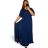 Šaty plesové dlhé elegantné spoločenské krátky rukáv dámske nadrozmer (XL/2XL ONE SIZE) TALIANSKA MÓDA IMM2380736PL/DR XL/2XL kráľovská modrá