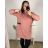 Šaty teplé dlouhý rukáv dámské nadrozměr (3XL/4XL/5XL ONE SIZE) ITALSKÁ MÓDA IM423XIMA