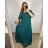 Šaty plesové dlouhé elegantní společenské krátký rukáv dámské nadrozměr (XL/2XL ONE SIZE) ITALSKÁ MÓDA IMM2380736PL