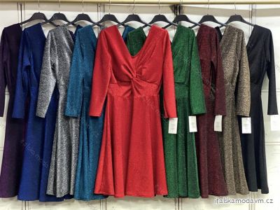 Šaty elegantné trblietavé dlhý rukáv dámske (S/M ONE SIZE) TALIANSKA MóDA IMC23533