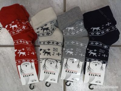 Ponožky vianočné teplé termo dámske (36-40) POLSKÁ MODA DPP21268