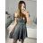 Šaty elegantní společenské třpytivé na ramínka carmen dámské (S/M ONE SIZE) ITALSKÁ MÓDA IMM22ELEN/DR2 tmavě šedá