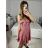 Šaty elegantní společenské třpytivé na ramínka carmen dámské (S/M ONE SIZE) ITALSKÁ MÓDA IMM22ELEN/DR2 tmavě šedá