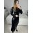 Šaty elegantní flitrové dlouhý rukáv dámské (S/M ONE SIZE) ITALSKá MóDA IMM23M5114