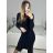 Šaty elegantní třpytivé dlouhý rukáv dámské (S/M ONE SIZE) ITALSKá MóDA IMM22hg4993/DU S/M červená