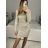 Šaty elegantní třpytivé s flitry dlouhý rukáv dámské (S/M ONE SIZE) ITALSKÁ MÓDA IMWGB234057/DU