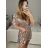 Overal krátky flitrový krátky rukáv dámsky (S/M ONE SIZE) TALIANSKA MÓDA IMM23M5798