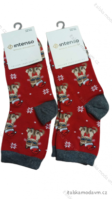 Ponožky veselé slabé vianočné dámske (35-37, 38-40) POLSKÁ MÓDA DPP23KOCKA/DR