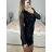 Šaty elegantní třpytivé s flitry dlouhý rukáv dámské (S/M ONE SIZE) ITALSKÁ MÓDA IMWGS223891/DUR růžová S/M