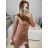 Šaty elegantní třpytivé s flitry dlouhý rukáv dámské (S/M ONE SIZE) ITALSKÁ MÓDA IMWGS223891/DUR růžová S/M