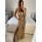 Šaty elegantní třpytivé s flitry na ramínka dámské (S/M ONE SIZE) ITALSKÁ MÓDA IMWAE2342230/DU S/M Černá
