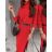 Šaty pletené s rolákom dlhý rukáv dámske nadrozmer (L/XL/2XL ONE SIZE) TALIANSKA MóDA IM423822/DUR červená XL/2XL