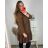 Šaty elegantný dlhý rukáv dámske nadrozmer (3XL/4XL ONE SIZE) TALIANSKA MÓDA IMWQ23202/DUR Farba   hnedá
 veľkosť   3XL / 4XL