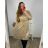 Šaty společenské flitrové dlouhý rukáv dámské nadrozměr  (3XL/4XL ONE SIZE) ITALSKÁ MÓDA IMWQ23170/DUR zlatá 3XL/4XL