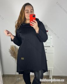 Šaty s kapucí dlouhý rukáv dámské nadrozměr  (3XL/4XL) TALIANSKA MóDA IMHMS23MIRINA/DU