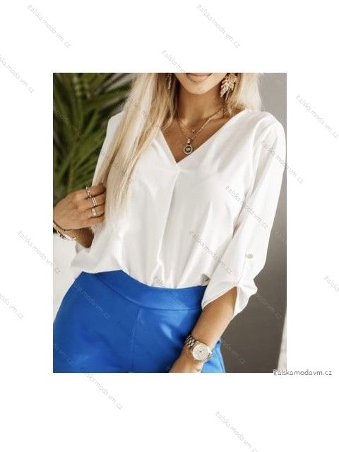 Blúzka elegantný dlhý rukáv dámska (S/M ONE SIZE) TALIANSKA MÓDA IMWB23107/DR