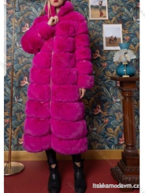 Kabát kožúšok zimný dlhý dámsky (S/M ONE SIZE) TALIANSKA MÓDA IMHMS23046