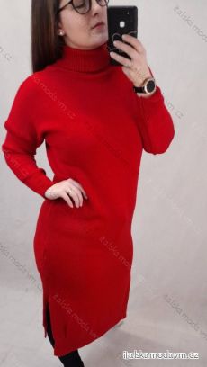 Šaty dlhé pletené s rolákom dlhý rukáv dámske (L / XL ONE SIZE) TALIANSKÁ MÓDA IM4212550