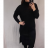 Šaty dlhé pletené s rolákom dlhý rukáv dámske (L / XL ONE SIZE) TALIANSKÁ MÓDA IM4212550 čierna L/XL one size