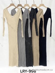 Šaty dlhé úpletové dlhý rukáv dámska (S/M ONE SIZE) TALIANSKA MÓDA IMM23M998