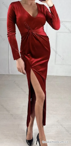 Šaty elegantný dlhý rukáv dámske (S/M ONE SIZE) TALIANSKA MÓDA IMPBB23B24321