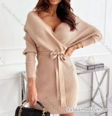 Šaty elegantné úpletové dlhý rukáv dámske (S/M ONE SIZE) TALIANSKA MÓDA IMWAE234725