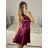 Šaty elegantné spoločenské na ramienka dámske (S/M ONE SIZE) TALIANSKA MóDA IM322461/UL tmavě vínová