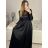 Šaty dlouhé společenské flitrové dlouhý rukáv dámské (S/M ONE SIZE) ITALSKÁ MÓDA IMPGM2324526/DUR -   stříbrná -   S/M