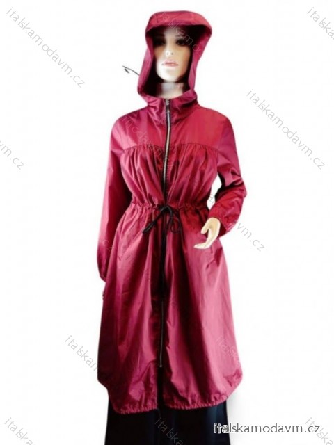 Bunda na zips s kapucňou dlhý rukáv dámska nadrozmer (2XL/3XL ONE SIZE) TALIANSKA MóDA IM423852
