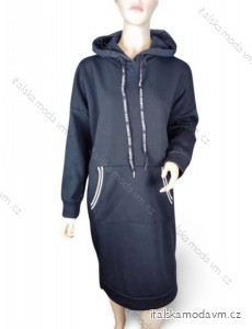 Šaty mikinové dlhý rukáv dámske nadrozmer (XL/2XL ONE SIZE) TALIANSKA MÓDA IM423762