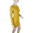 Šaty úpletové dlhý rukáv dámske (S/M ONE SIZE) MB21 IM619052/DR S/M horčicová