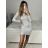 Šaty elegantní třpytivé s flitry dlouhý rukáv dámské (S/M ONE SIZE) ITALSKÁ MÓDA IMWGB234057/DU