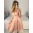 Šaty krátke spoločenské na ramienka dámske (S/M ONE SIZE) TALIANSKA MÓDA IMPSH23C662/DU S/M staroružová