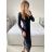 Šaty elegantné flitrové dlhý rukáv dámske (S/M ONE SIZE) TALIANSKA MóDA IMM23M30557/DU S/M červená