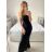 Šaty spoločenské dlhé trblietavé na ramienka dámske (S/M ONE SIZE) TALIANSKA MODA IMM23M51395